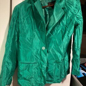 Harris Wallace Green Silk Blazer (size 10)